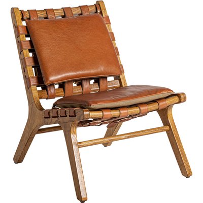 Fauteuil cuir et bois, Alford art déco RECOLLECTION