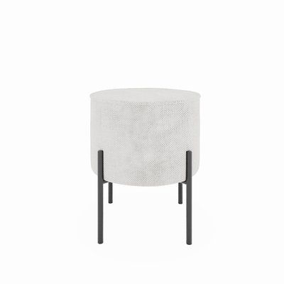 Pouf rond en tissu bouclette et pieds en métal - ABEL POTIRON PARIS