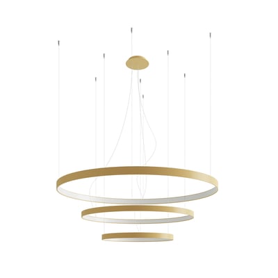 Lustre Aluminium Doré LED 3 Rio EDEN