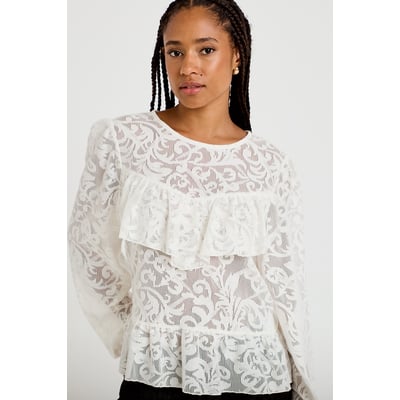 Blouse en dentelle manches longues CACHE CACHE