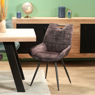 Chaise gris sombre avec poignée (lot de 2) MALMOE PIER IMPORT