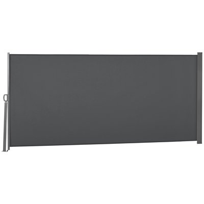 Store latéral brise-vue rétractable dim. 3L x 1,6H m métal polyester OUTSUNNY