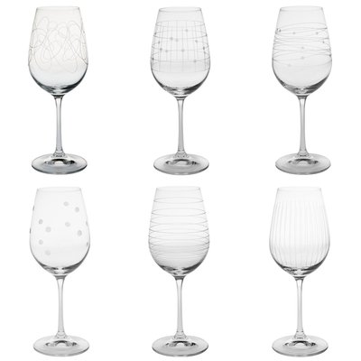 Coffret de 6 verres à pied   35 cl-GRAPHIK TABLE PASSION