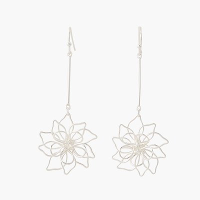 Boucles d'oreilles pendantes à fleurs - argenté BALABOOSTE