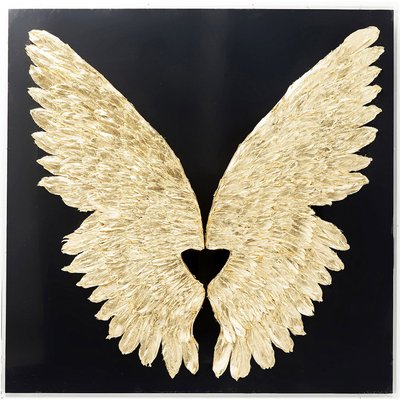 Tableau 3D ailes noires et dorées 120x120cm KARE DESIGN