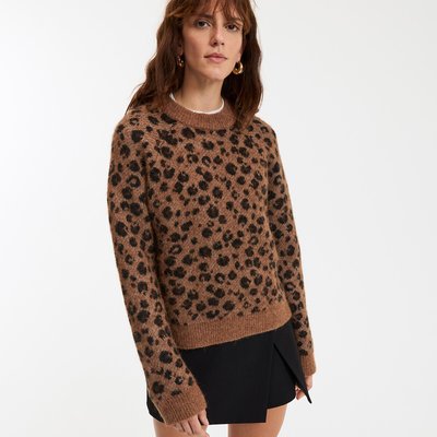 Pullover aus Woll- und Alpaka-Mischgewebe mit Leopardenmuster LA REDOUTE COLLECTIONS