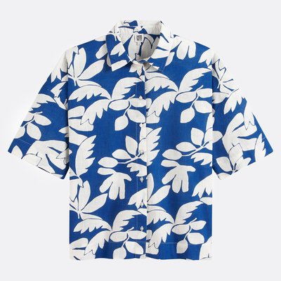 Printed Oversized Shirt with Elbow-Length Sleeves LA REDOUTE COLLECTIONS