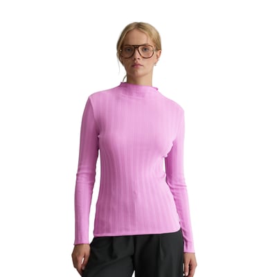 T-shirt à manches longues côtelé, coupe ajustée en jersey de coton extensible MARC O’POLO DENIM