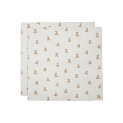 Lot de 2 langes gaze de coton 115 x 115 cm Teddy Bear JOLLEIN