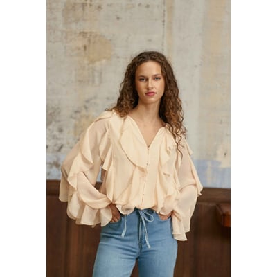 Blouse manches longues col v uni BOLTA LA PETITE ETOILE