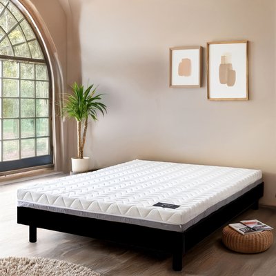 Ensemble matelas ferme mousse + Sommier kit adulte en bois massif - Tranquillité 2.0 TERRE DE NUIT