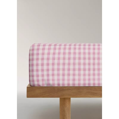 Drap-housse coton carreaux vichy Lit 90 cm MANGO HOME