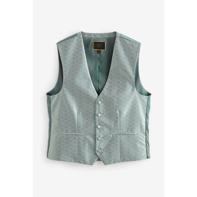 Gilet de costume en jacquard à motif feuille NEXT
