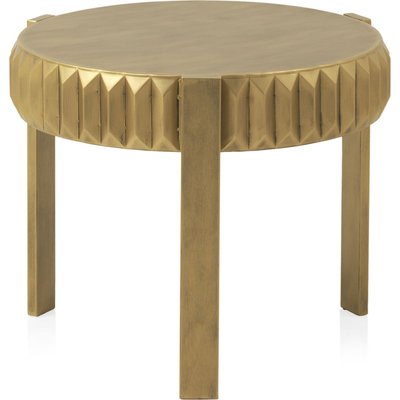Table d'appoint dorée en métal finition vieilli design élégant RECOLLECTION