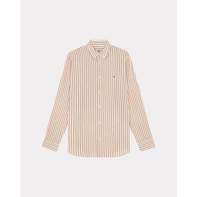 Chemise Homme Chevignon à Rayures Brodée - Taille M, Grise, 100% Coton - Occasion Très Bon état