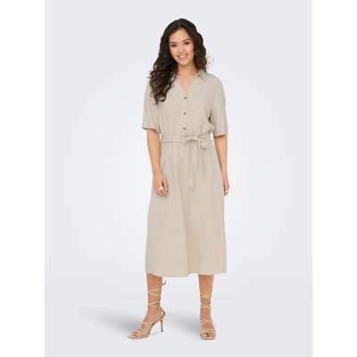 Robe mi-longue avec ceinture, col chemise JDY