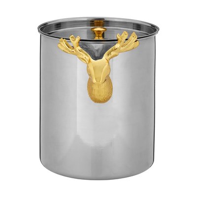 Stag Head Ice Bucket in Gold/Stainless Steel SO'HOME