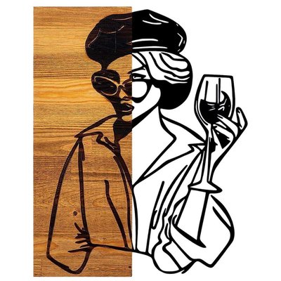 Décoration murale en bois et métal Walnut Femme HANAH HOME