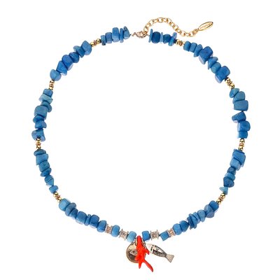 Collier avec perles avec trio de pendentifs CLAUDE HIPANEMA