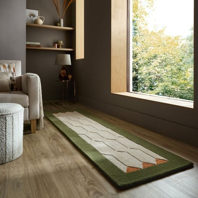 Tapis de couloir en laine à bordure APEX BORDER FLAIR RUGS