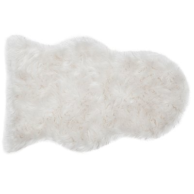 Tapis descente de lit imitation fourrure blanche 60 x 90 cm MEGEVE MILIBOO