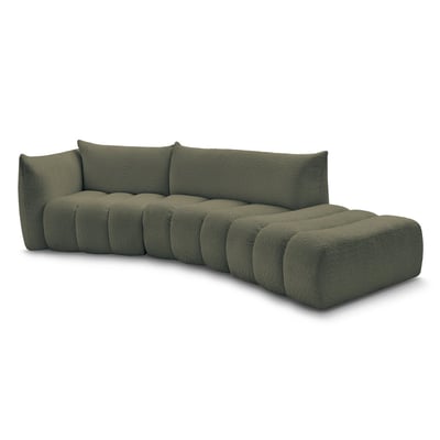 Canapé modulable 4 places en tissu bouclette, AZRA BOBOCHIC