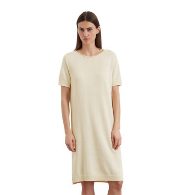 Robe en tricot à manches courtes relaxed en mélange de coton et de lin bio MARC O'POLO