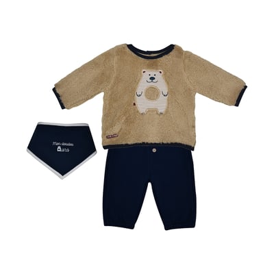 Sweat + pantalon + bavoir fulgent SUCRE D'ORGE