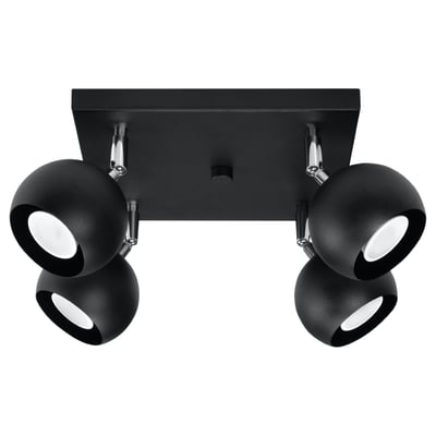 Plafonnier Acier Noir GU10 4 Oculare EDEN