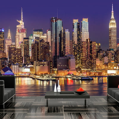 Papier peint intissé panoramique Ville et Architecture NYC: Night City EDEN