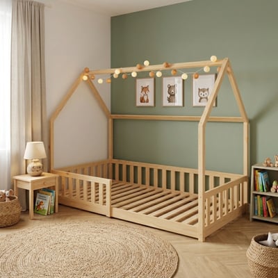 Lit cabane enfant en bois de pin TERRE DE NUIT