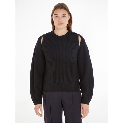 Pull laine col rond en maille CALVIN KLEIN