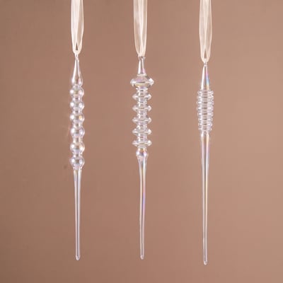 Glaçons irisés à suspendre de noël décorative transparente H20 NOËL SIA DECO