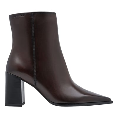 Heeled Pointed Leather Ankle Boots TAMARIS