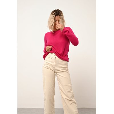 GRACE pull col bateau fuchsia en cachemire JUST CASHMERE