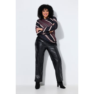 Pantalon aspect cuir, passepoils ULLA POPKEN