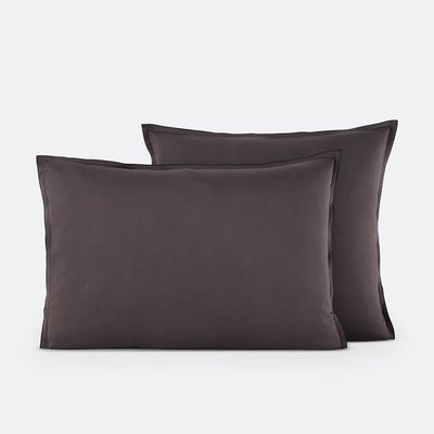 Victor Plain 100% Washed Cotton Satin 300 Thread Count Pillowcase LA REDOUTE INTERIEURS