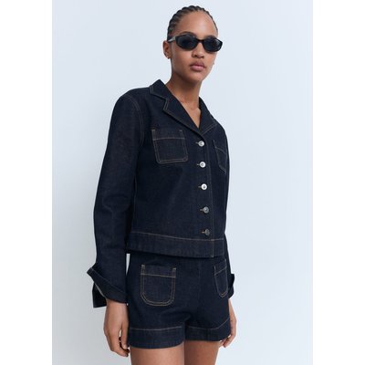 Short en jean taille haute avec poches MANGO
