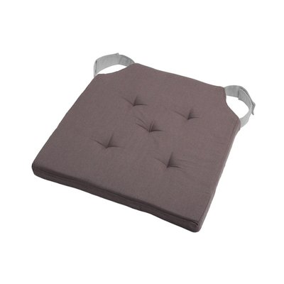 Lot De 4 Galettes De Chaise Duo Velcro 38x38 Taupe Lin DECORATIE