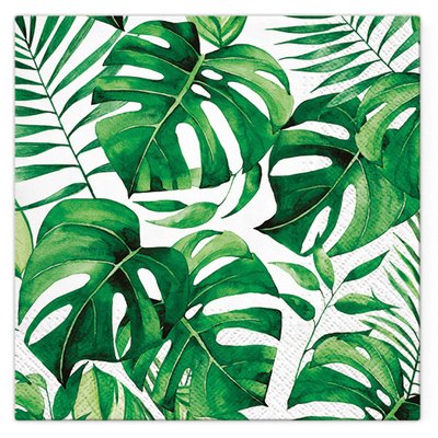 Lot de 20 serviettes en papier Feuilles monstera DOUCEUR D'INTÉRIEUR