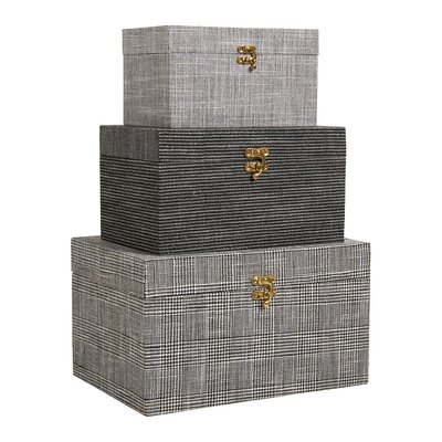 Set de 3 boîtes GABIN tissu BLANC D’IVOIRE