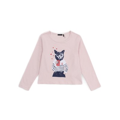 T-shirt  coton bio chat en marinière IKKS