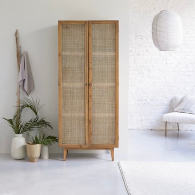 Armoire en pin et cannage NINON TIKAMOON