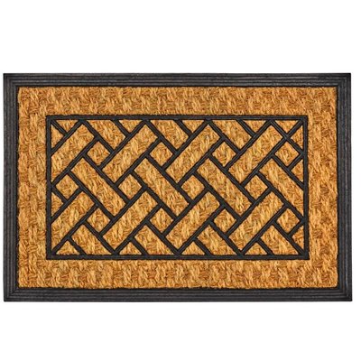 Paillasson en caoutchouc et fibres de coco imbrication 60x40cm WADIGA