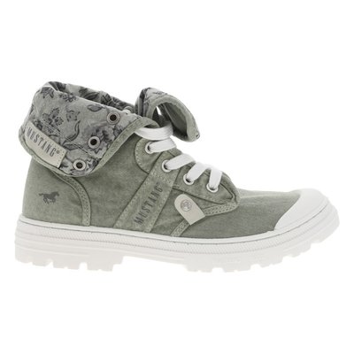 Tennis FEMME Mustang vertes et à lacets plats - Taille 37 MUSTANG