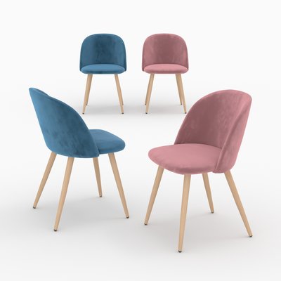 Pack 4 chaises en velours - COZY RENDEZ-VOUS DÉCO