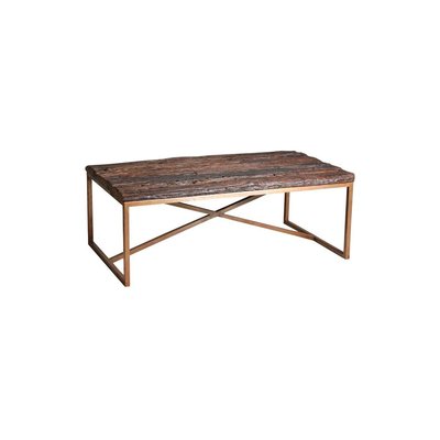 Table basse en acier cuivré et bois massif AUBRY GASPARD