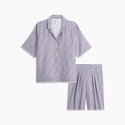 Pyjama short col tailleur en satin, CAMILLE LAURENCE TAVERNIER