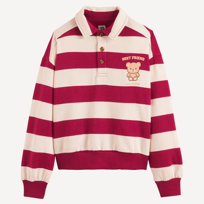 Sweat rayé avec col polo LA REDOUTE COLLECTIONS