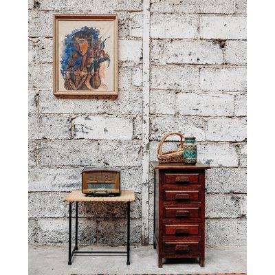 Table de chevet en bois Odile N°497 - Bon état DEBONGOUT